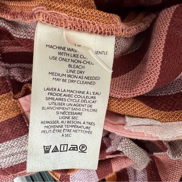 Anthropologie Red Pink Combo Belted Stripe Cotton Shorts $68 Boho hippie beach - Picture 12 of 12